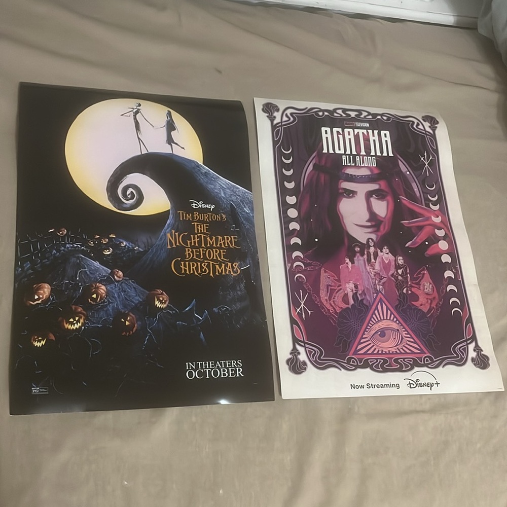 Nightmare Before Christmas Poster 2024 Rerelease 2-Siding NBC/Agatha Disney Tim - Picture 4 of 9